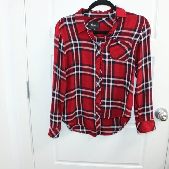 Rails Hunter Button Down Plaid Shirt Carmine/Navy/White Size Small - Picture 1 of 4
